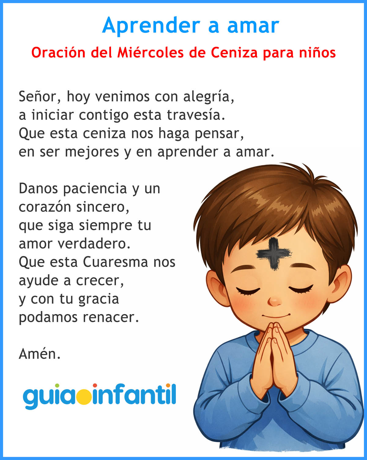 oracion del miercoles de ceniza para niños
