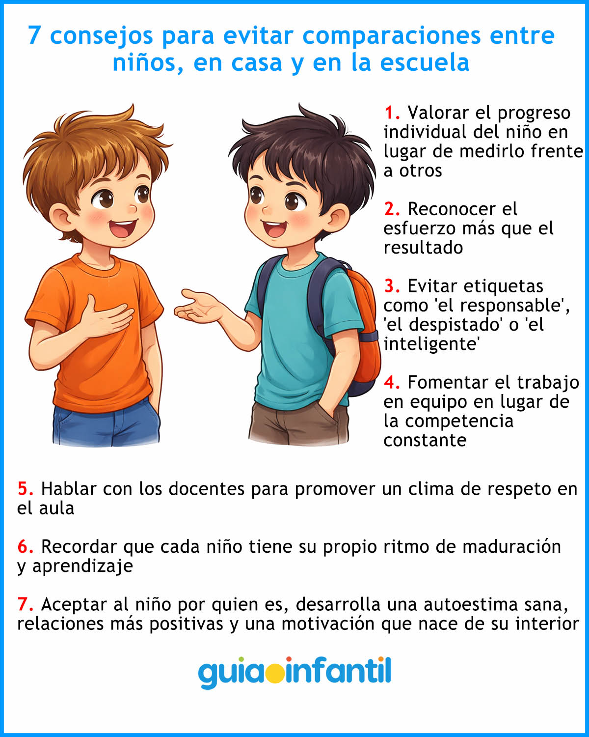 nunca compares a un niño con otro