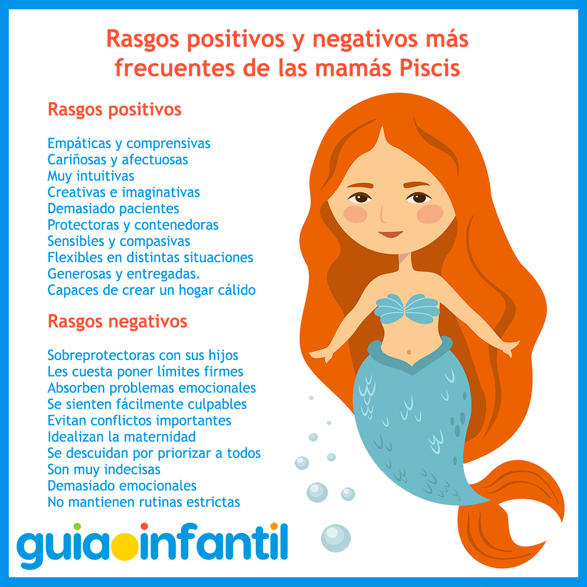 Rasgos positivos y negativos de las mamás Piscis