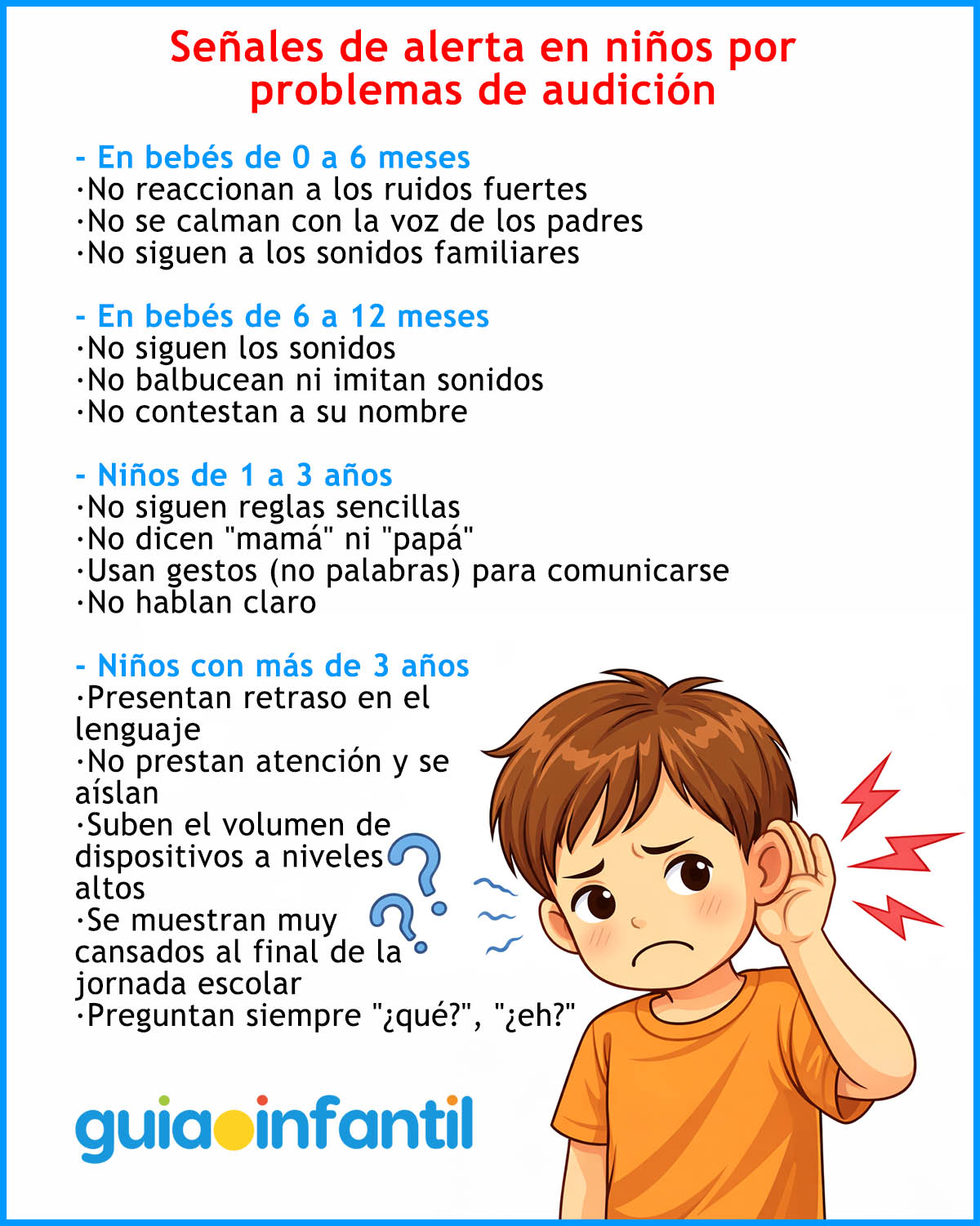 sintomas de problemas de audicion en niños