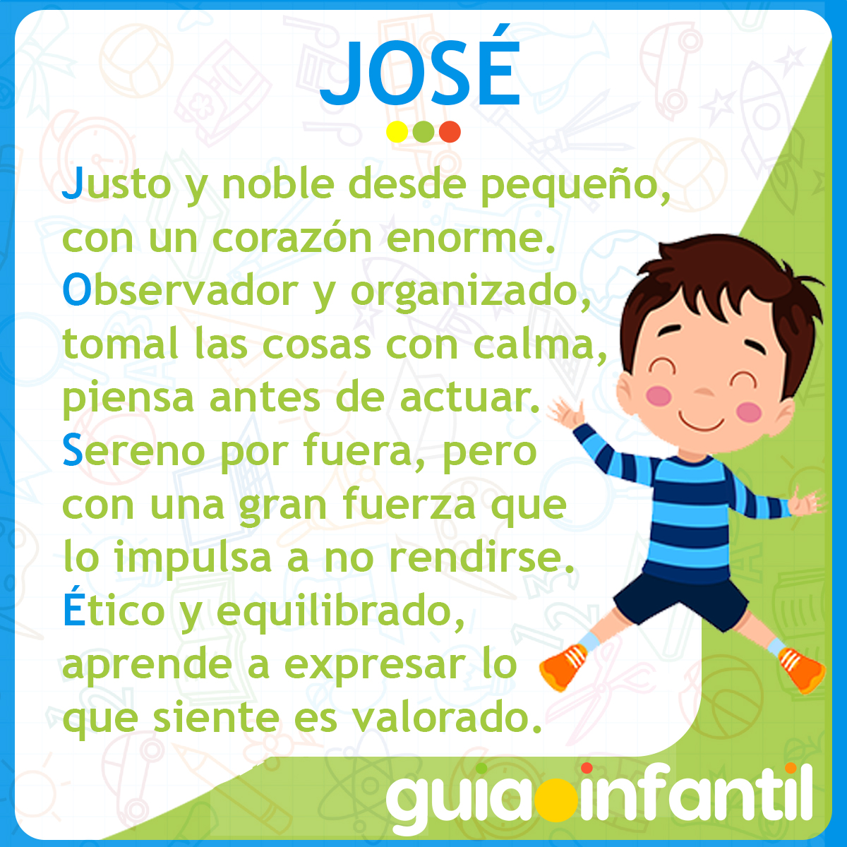 Acróstico del nombre José para niños
