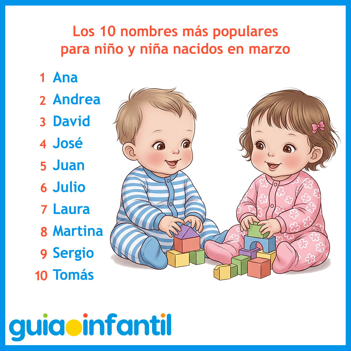Los nombres más populares de marzo para niños