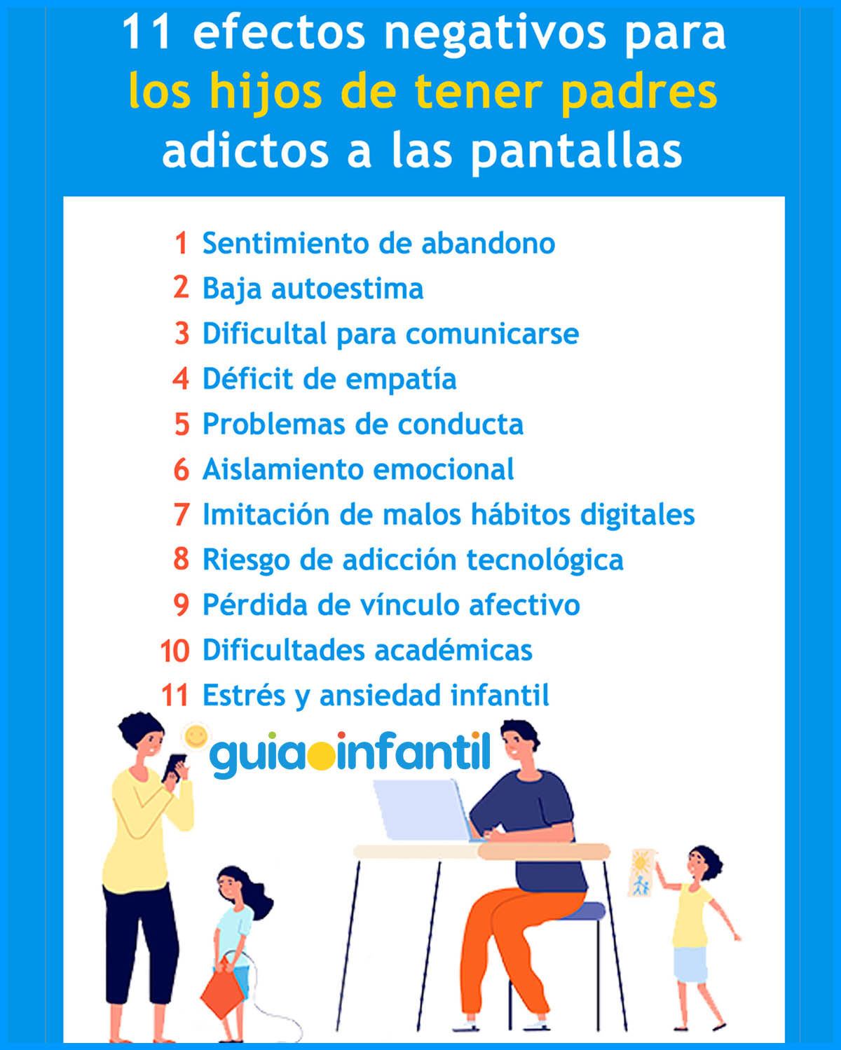 Efectos negativos del uso de la tecnología en niños