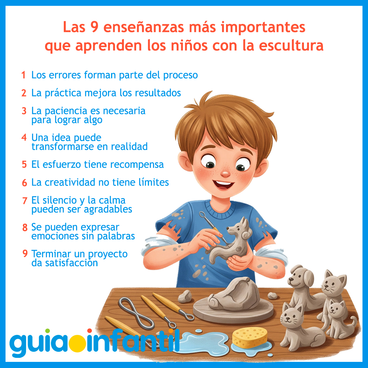 Enseñanzas que deja la escultura en los niños