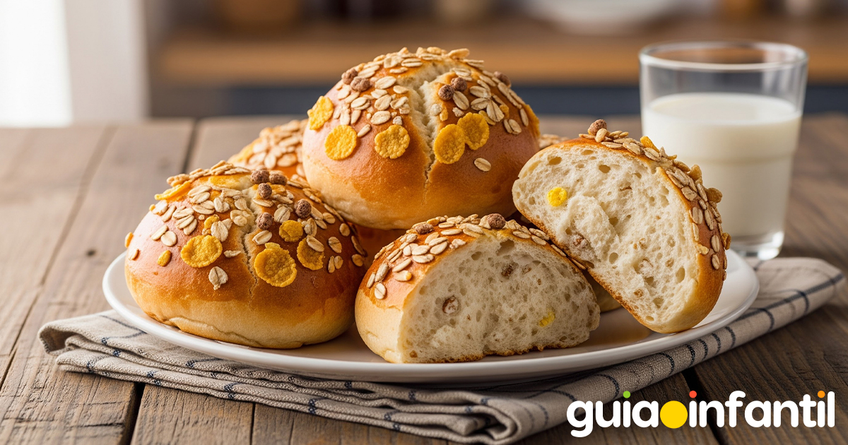 Bollitos de cereal y leche para niños