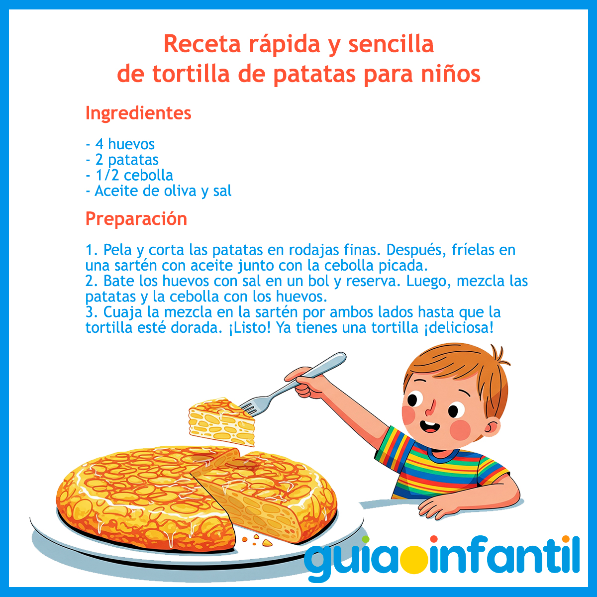 Receta rápida de tortilla de patatas