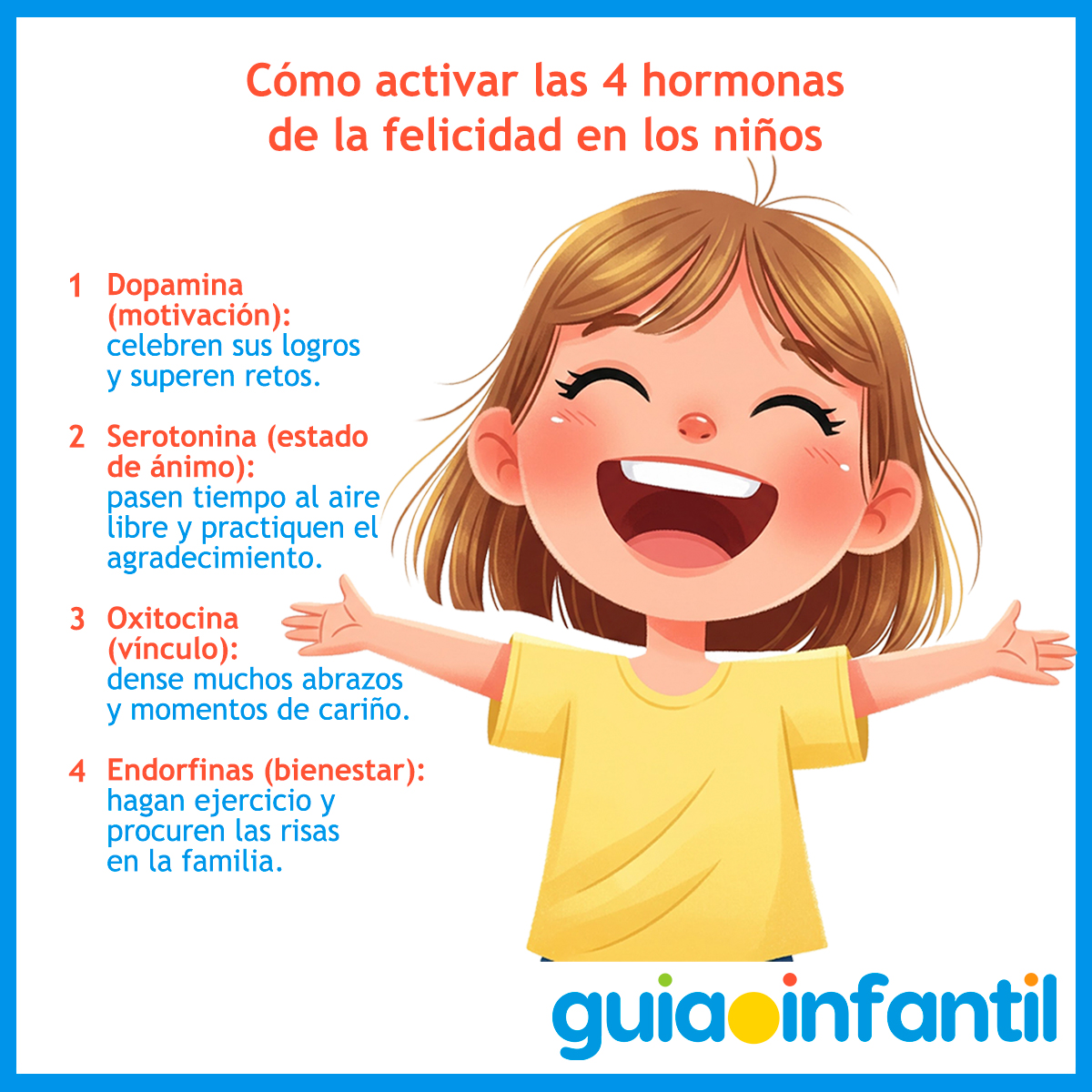 Hormonas de la felicidad para los niños