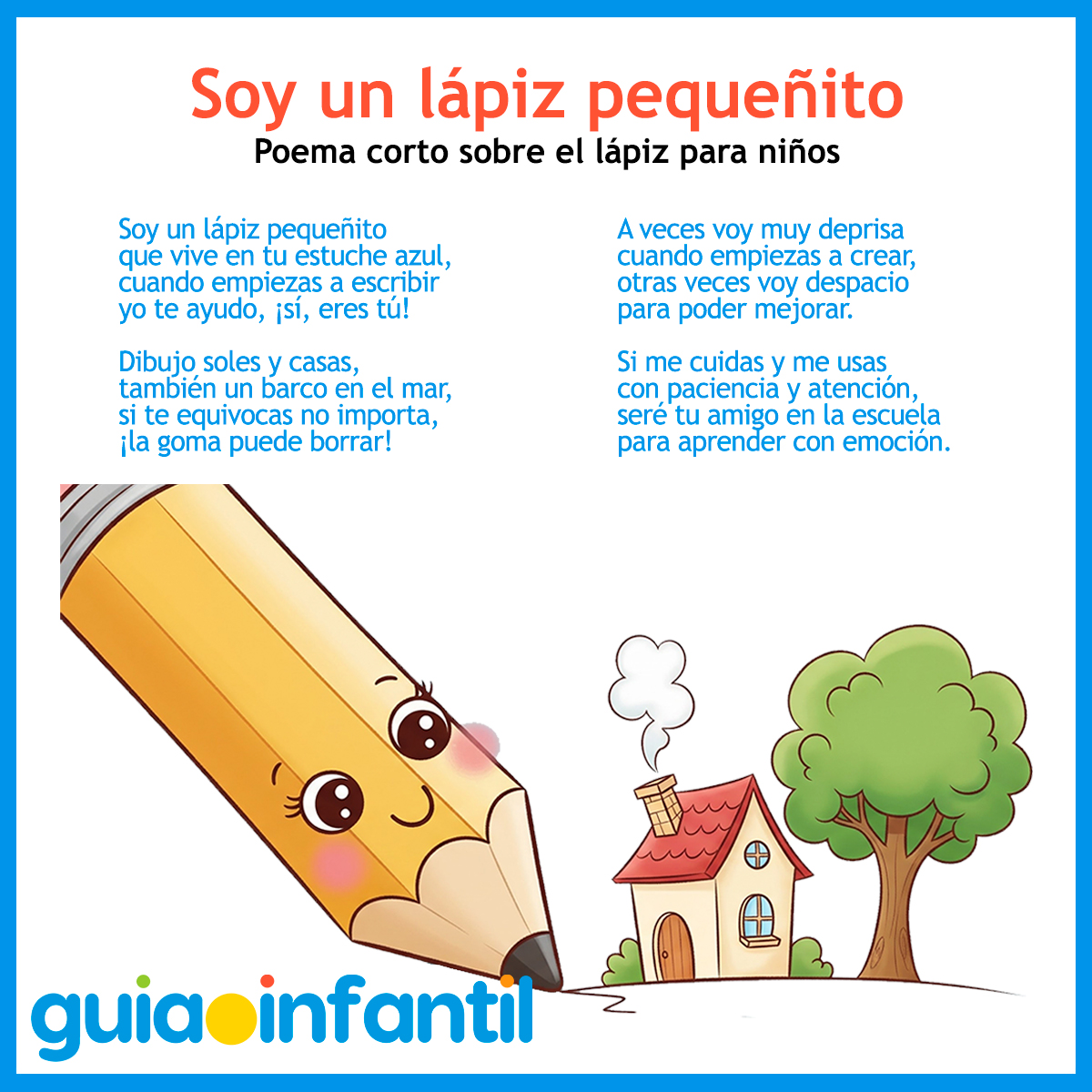 Poema sobre el lápiz para niños