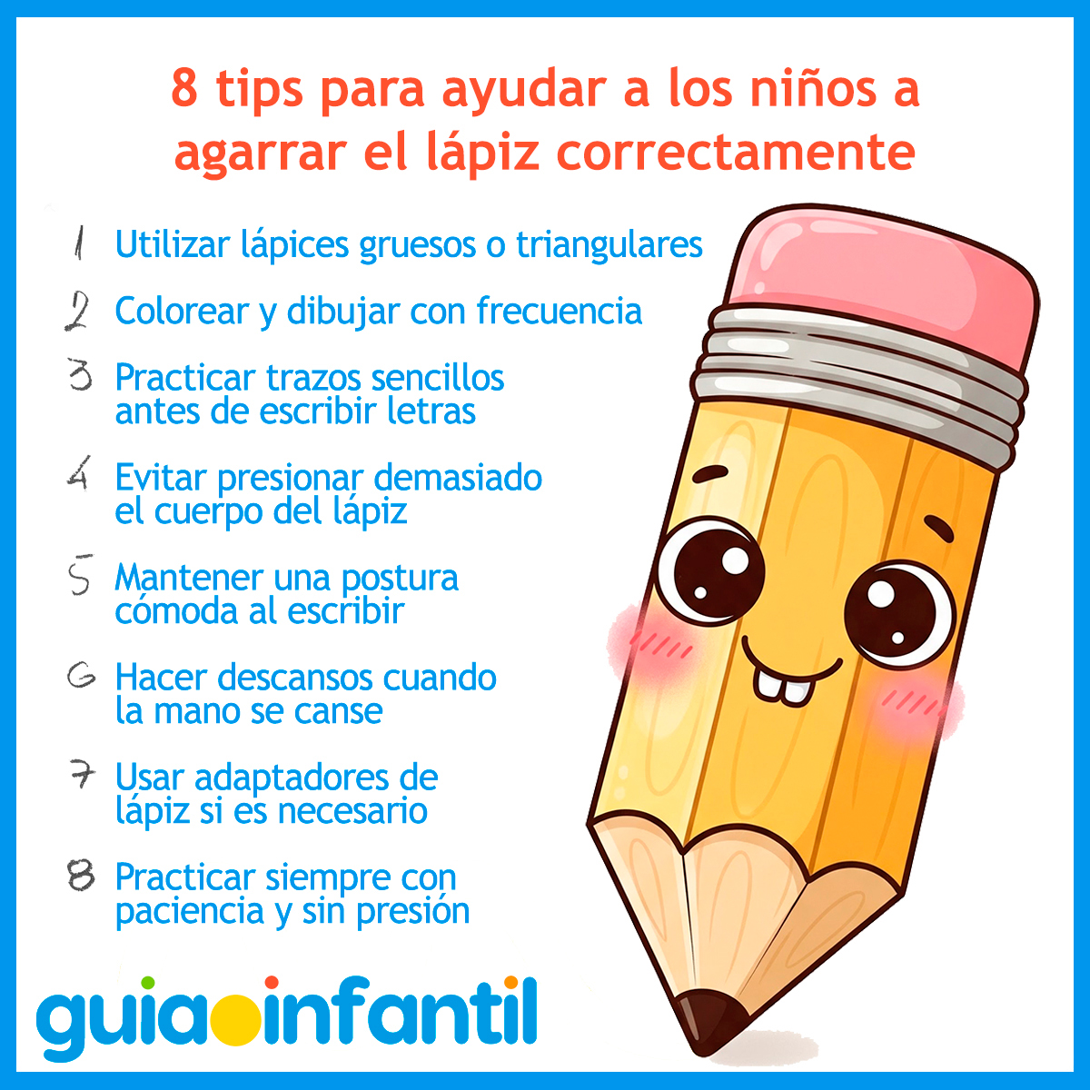 Tips para que los niños agarren bien un lápiz