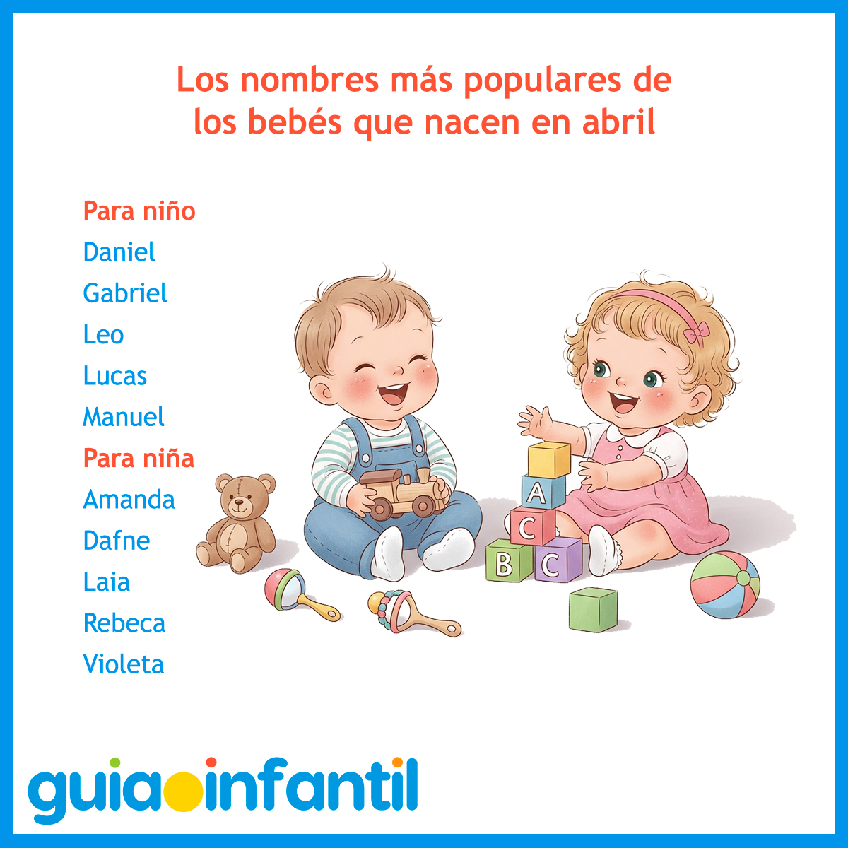 Nombres populares para niños y niñas de abril