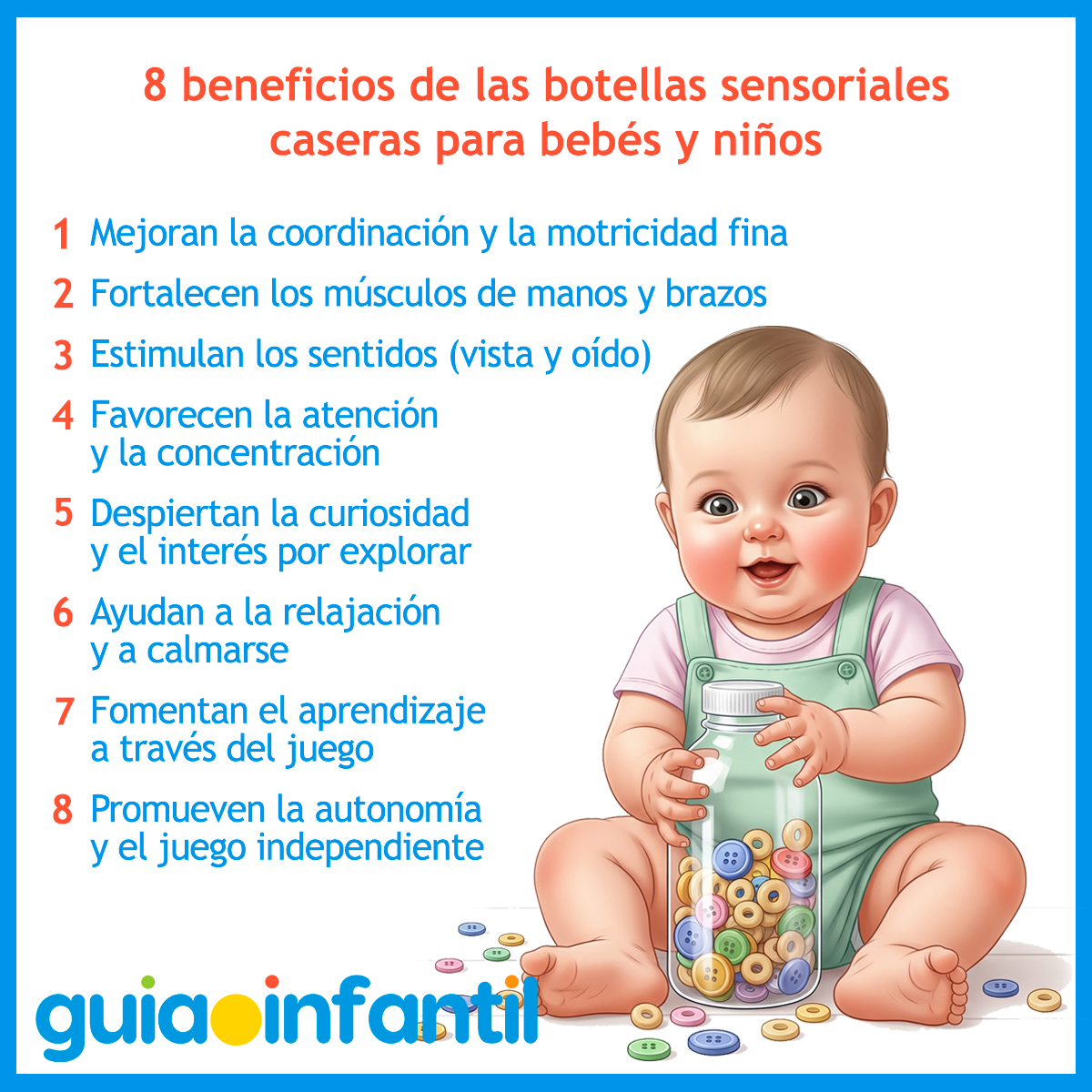 Beneficios de las botellas sensoriales para niños