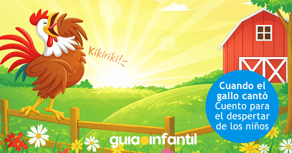 cuentos con sonidos para niños - cuando el gallo cantó