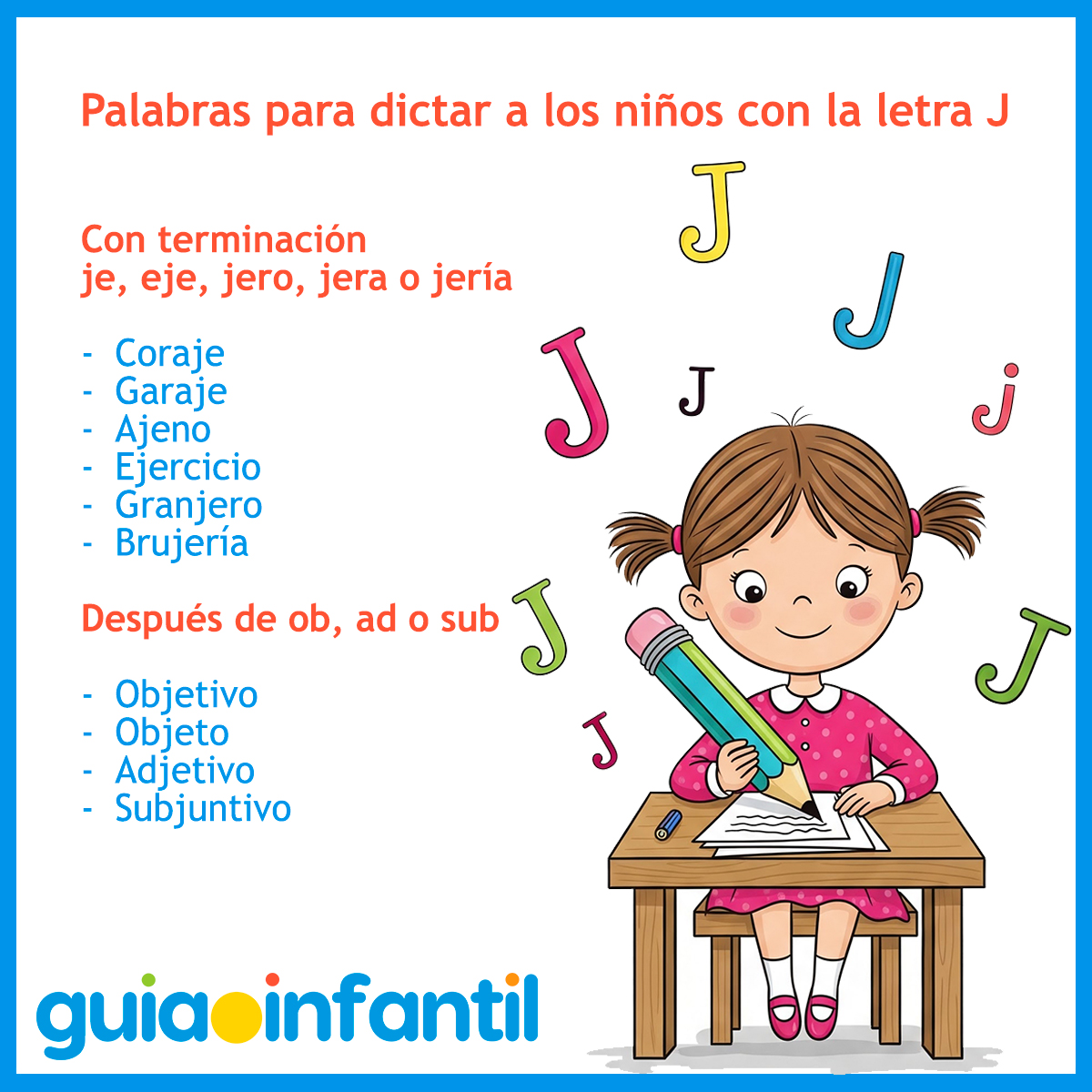 Palabras para niños con J