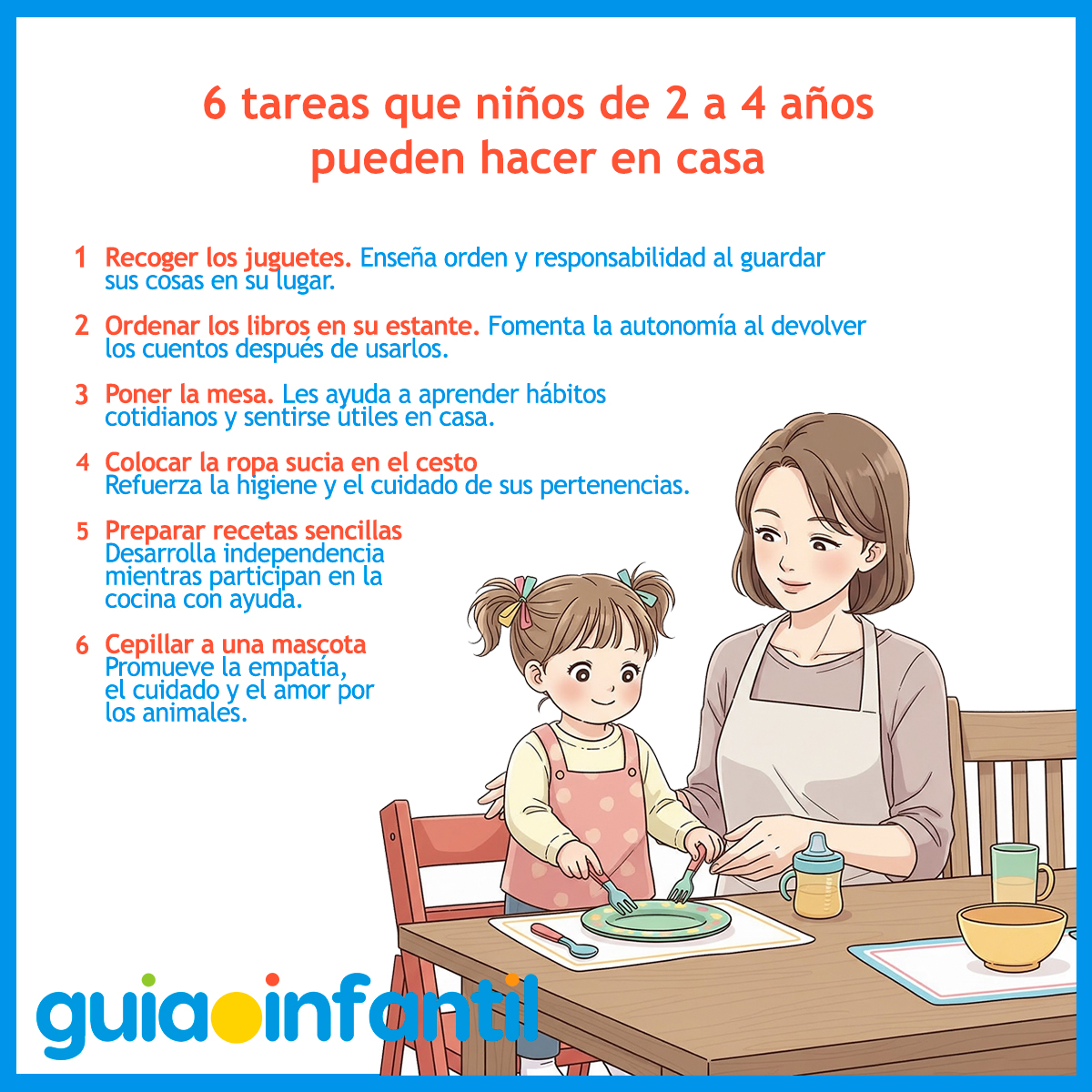 Tareas de autonomía para niños