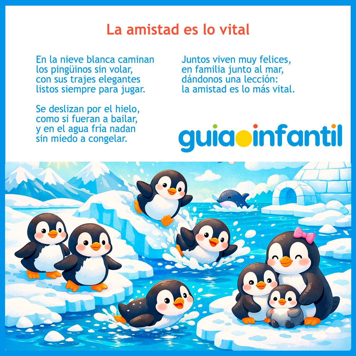 Poema sobre pingüinos para los niños