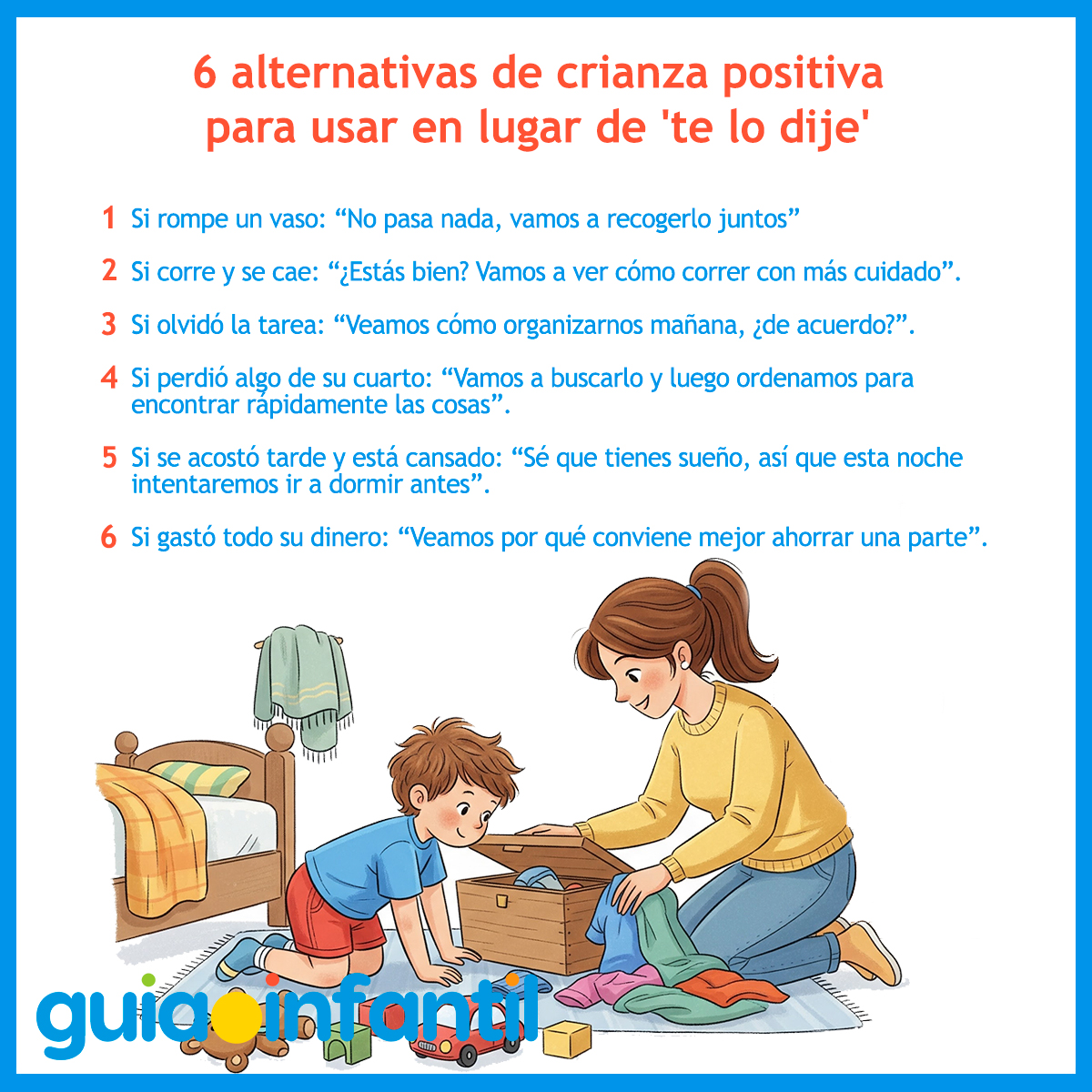 Frases alternativas al te lo dije para niños