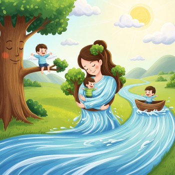 En tus brazos - Poema que representa el abrazo materno para niños