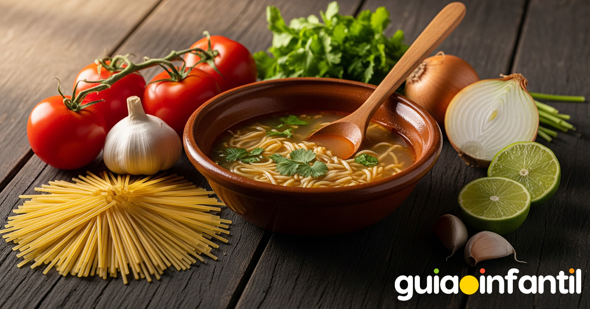 Cómo hacer una sopa de fideo para niños