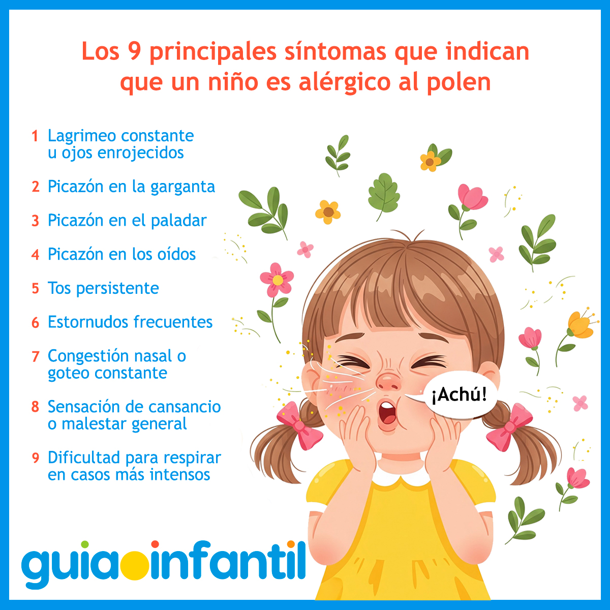 Síntomas de alergia al polen en niños
