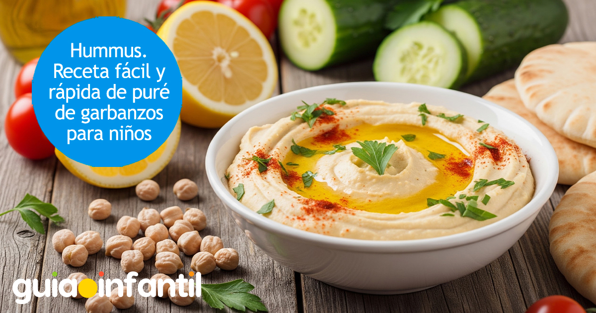 Rica receta de hummus para niños