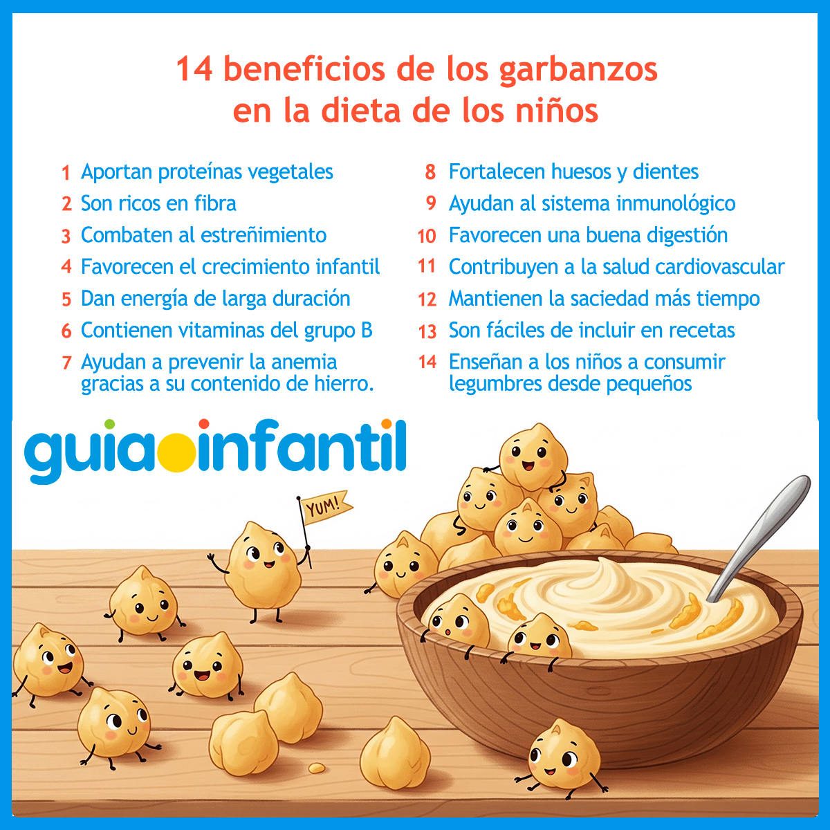 Beneficios de los garbanzos para niños