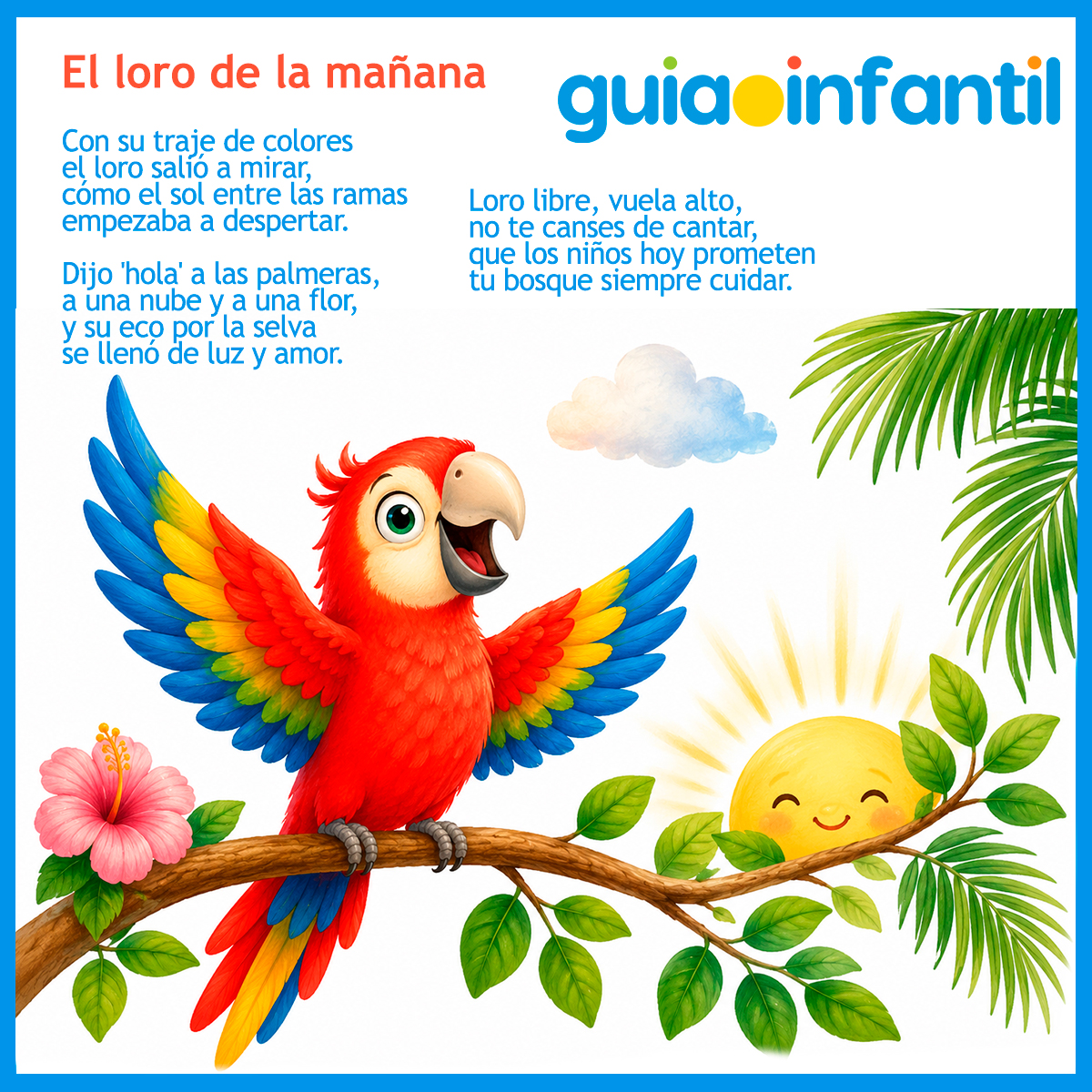 Poema simple del loro para niños