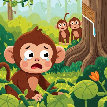 El mono Micolás se pierde - Fábula para niños acerca de los peligros
