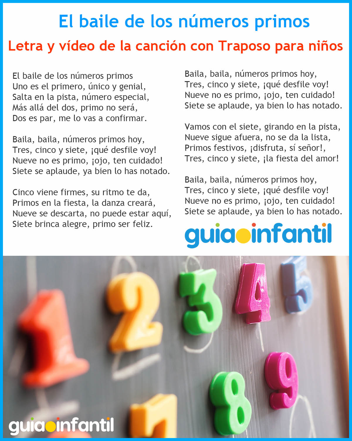 letra de cancion de números primos para niños
