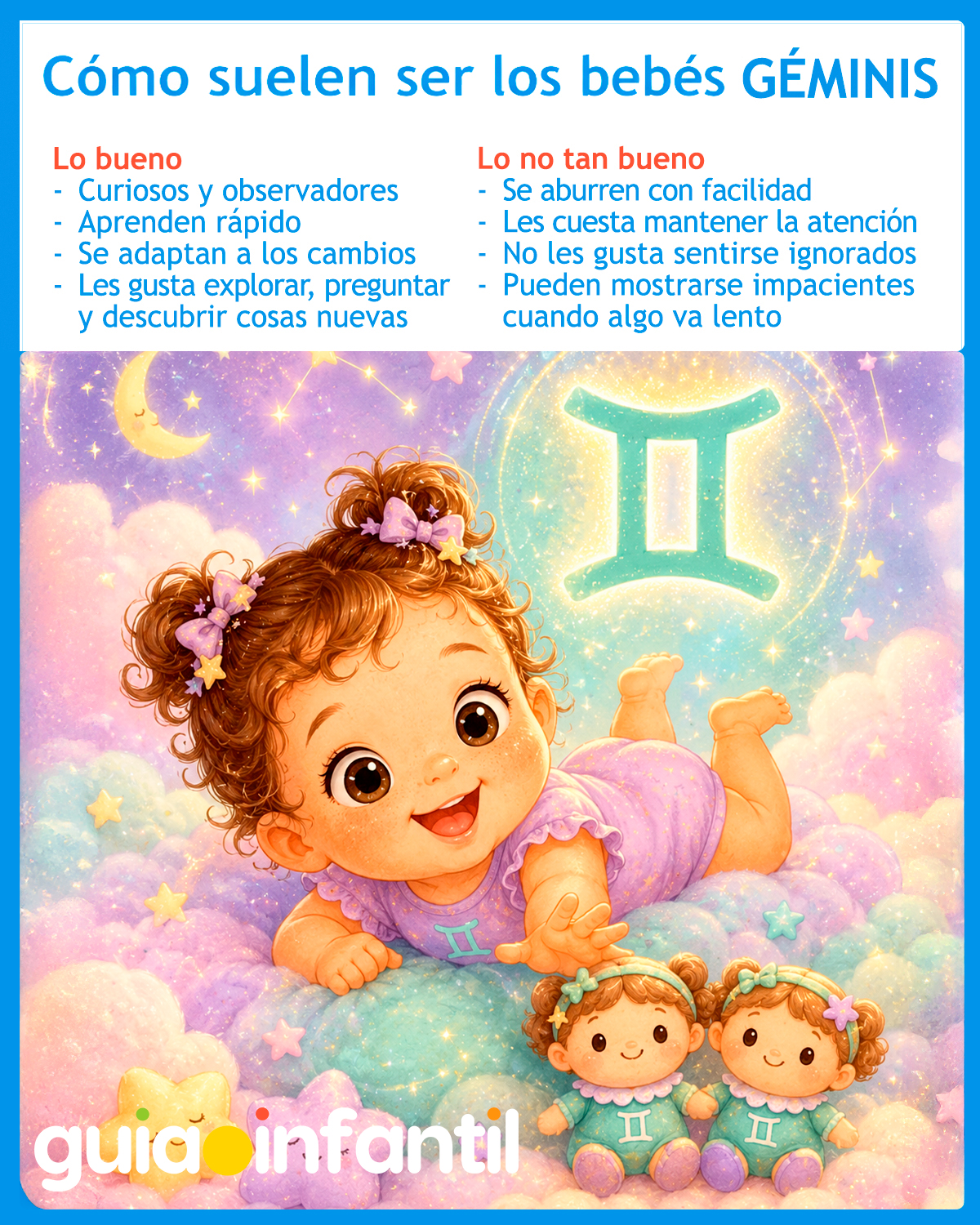Aspectos positivos y negativos de los bebés Géminis
