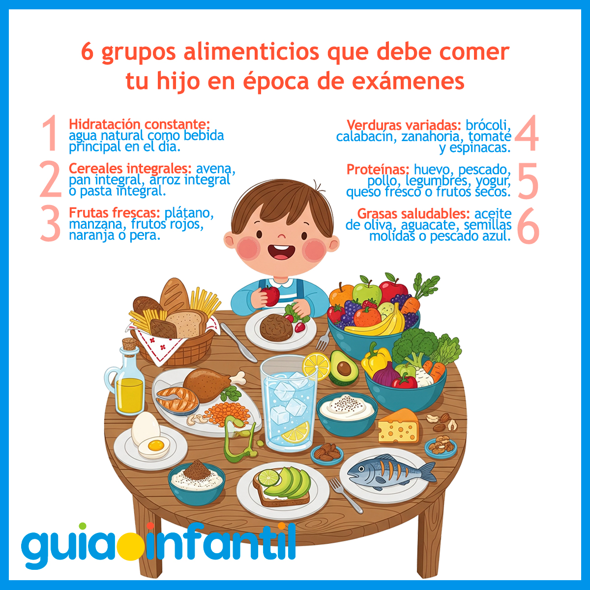 6 grupos alimenticios esenciales para niños