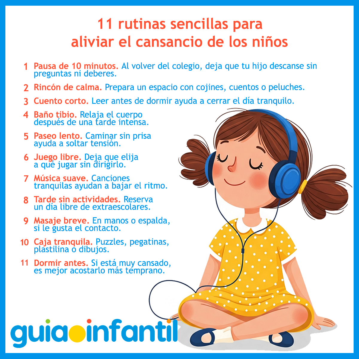 Rutinas contra el cansancio de los niños