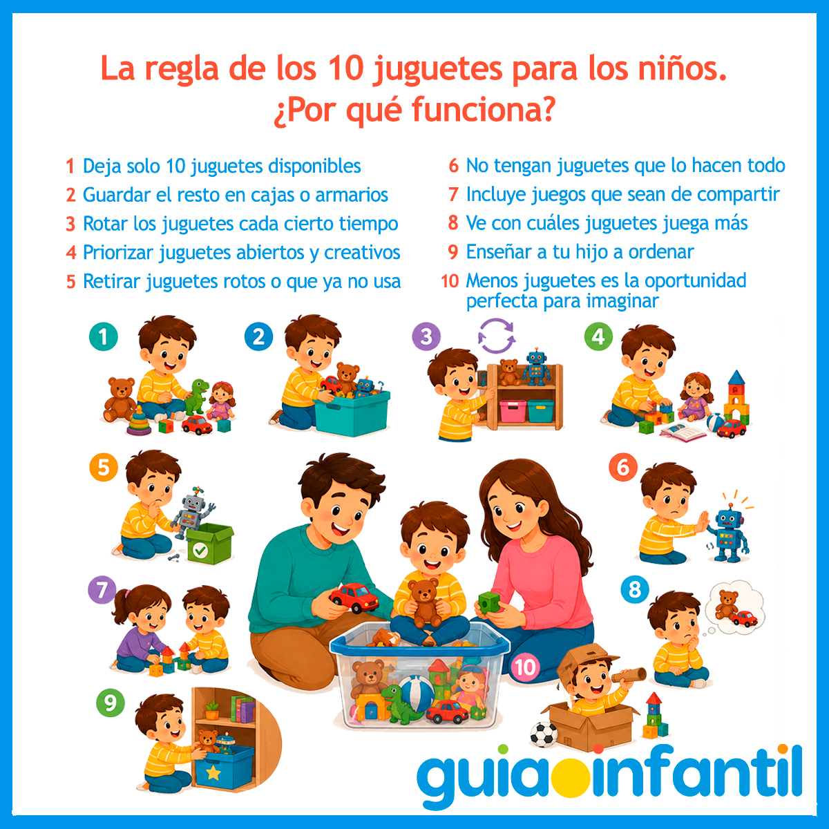 La regla de los 10 juguetes para niños