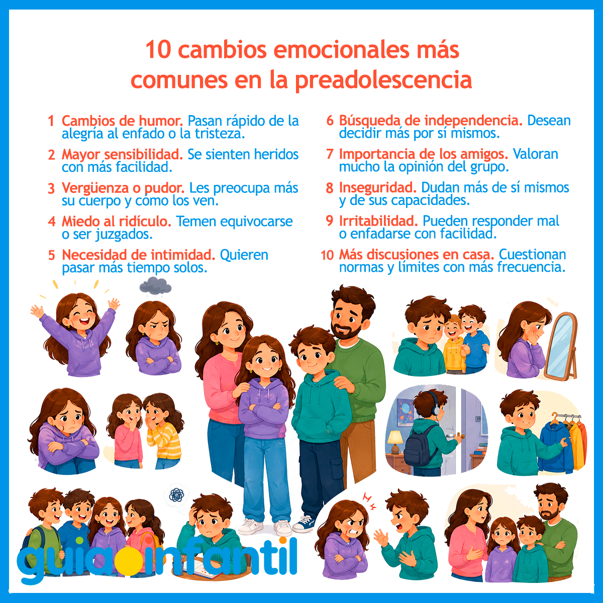 Cambios comunes durante la preadolescencia