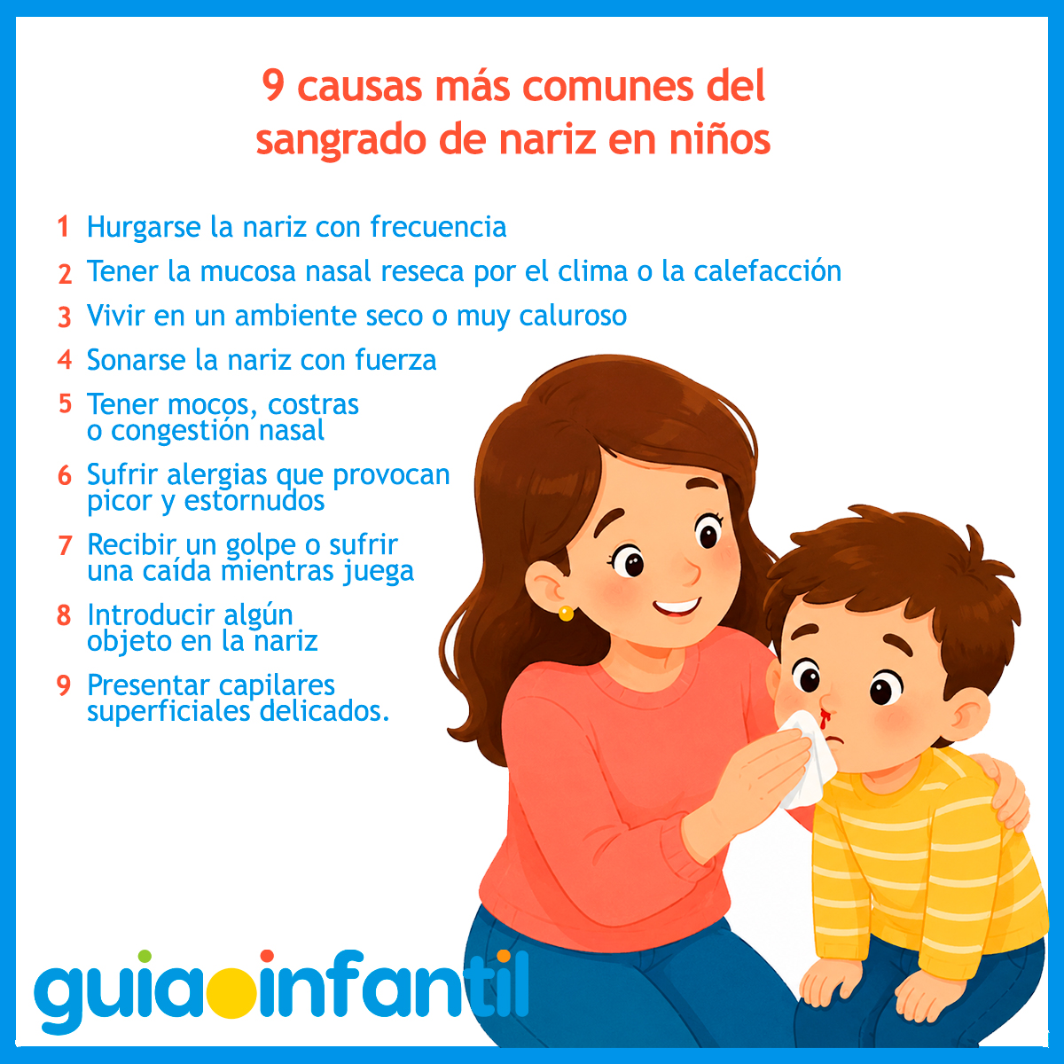 Causas comunes del sangrado nasal infantil