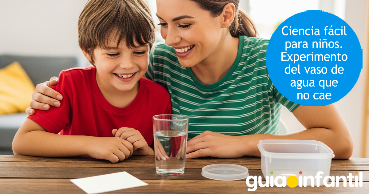 Experimento del agua que no cae para niños