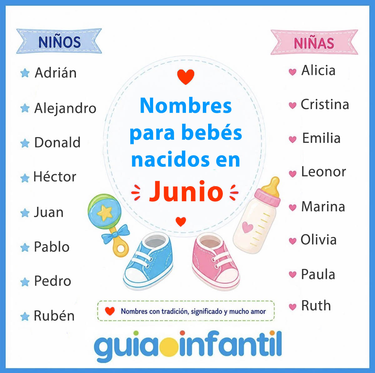 nombres de junio para niño y niña