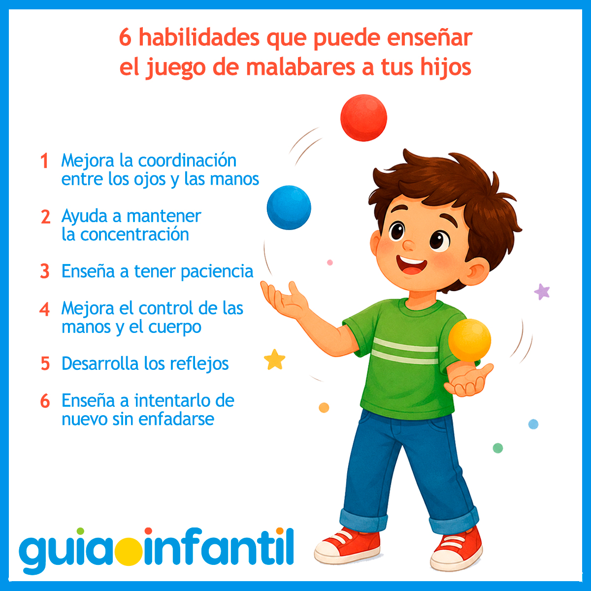 Habilidades de los malabares para niños