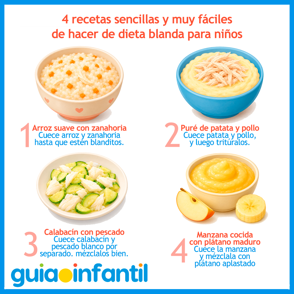 Recetas de dieta blanda para niños