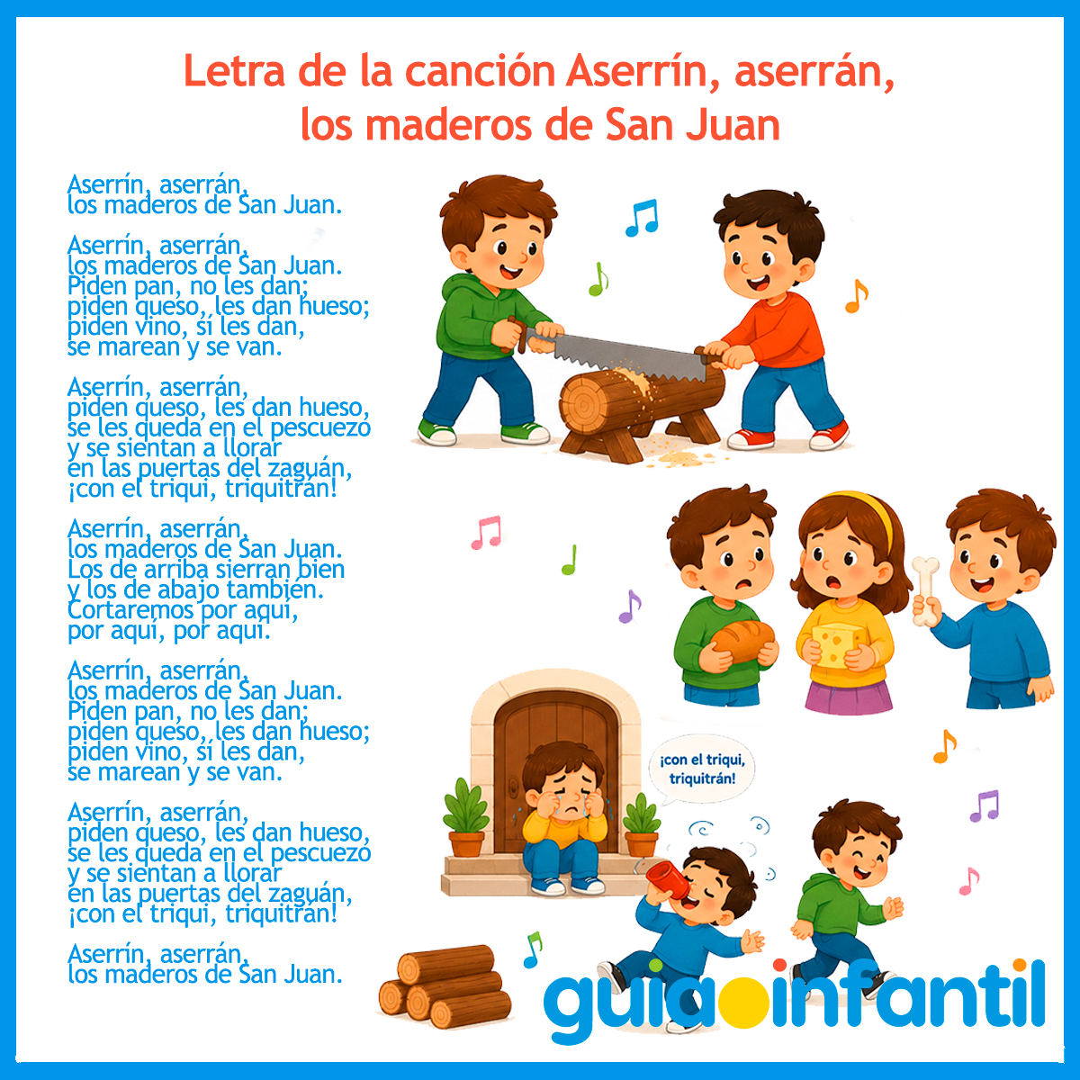 Letra, Aserrín aserrán