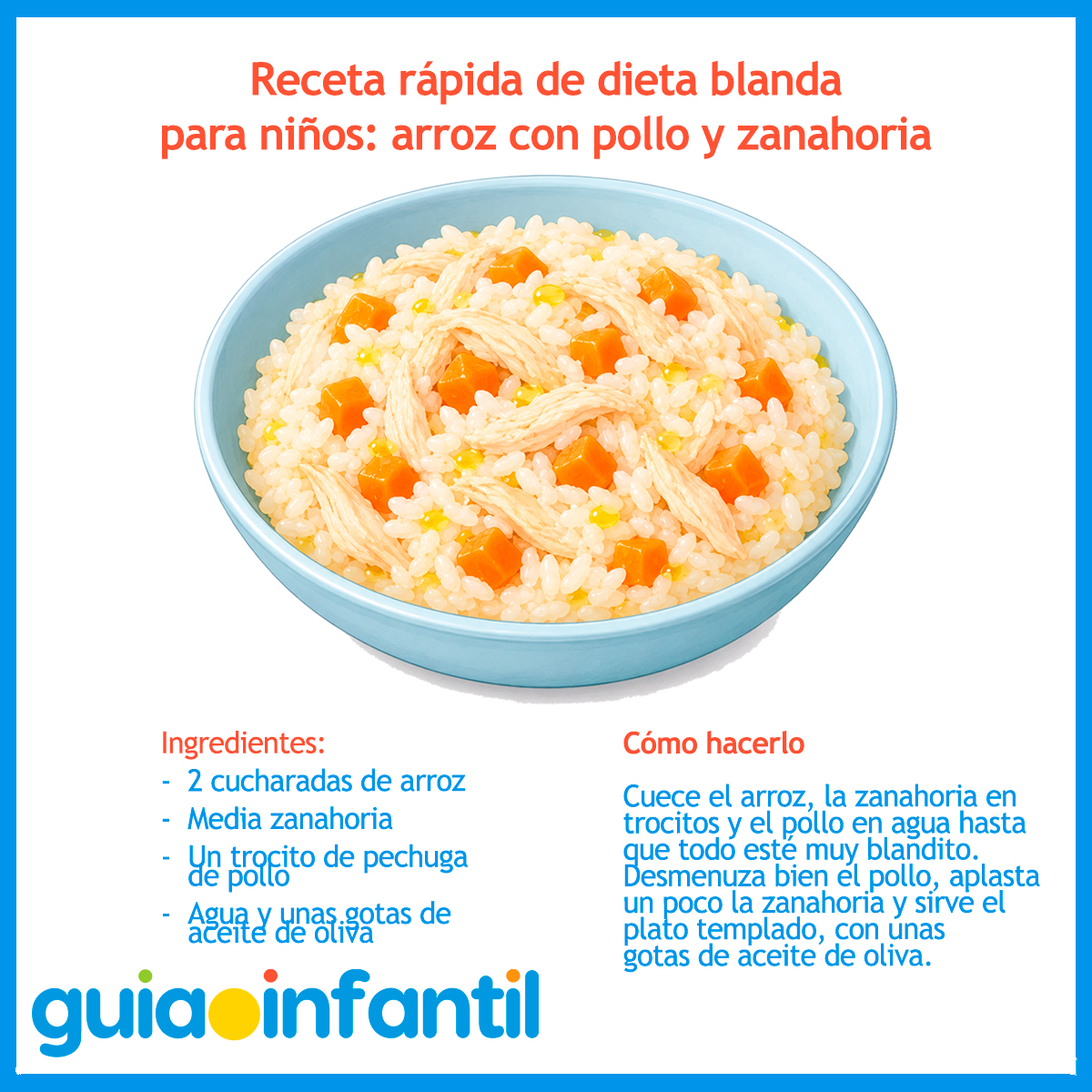 Receta de dieta blanda para niños