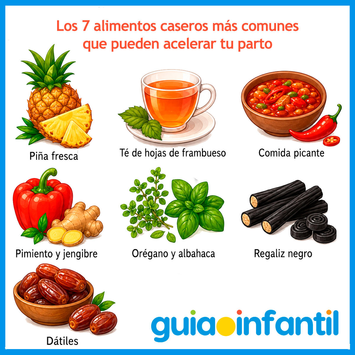 Alimentos que aceleran el parto