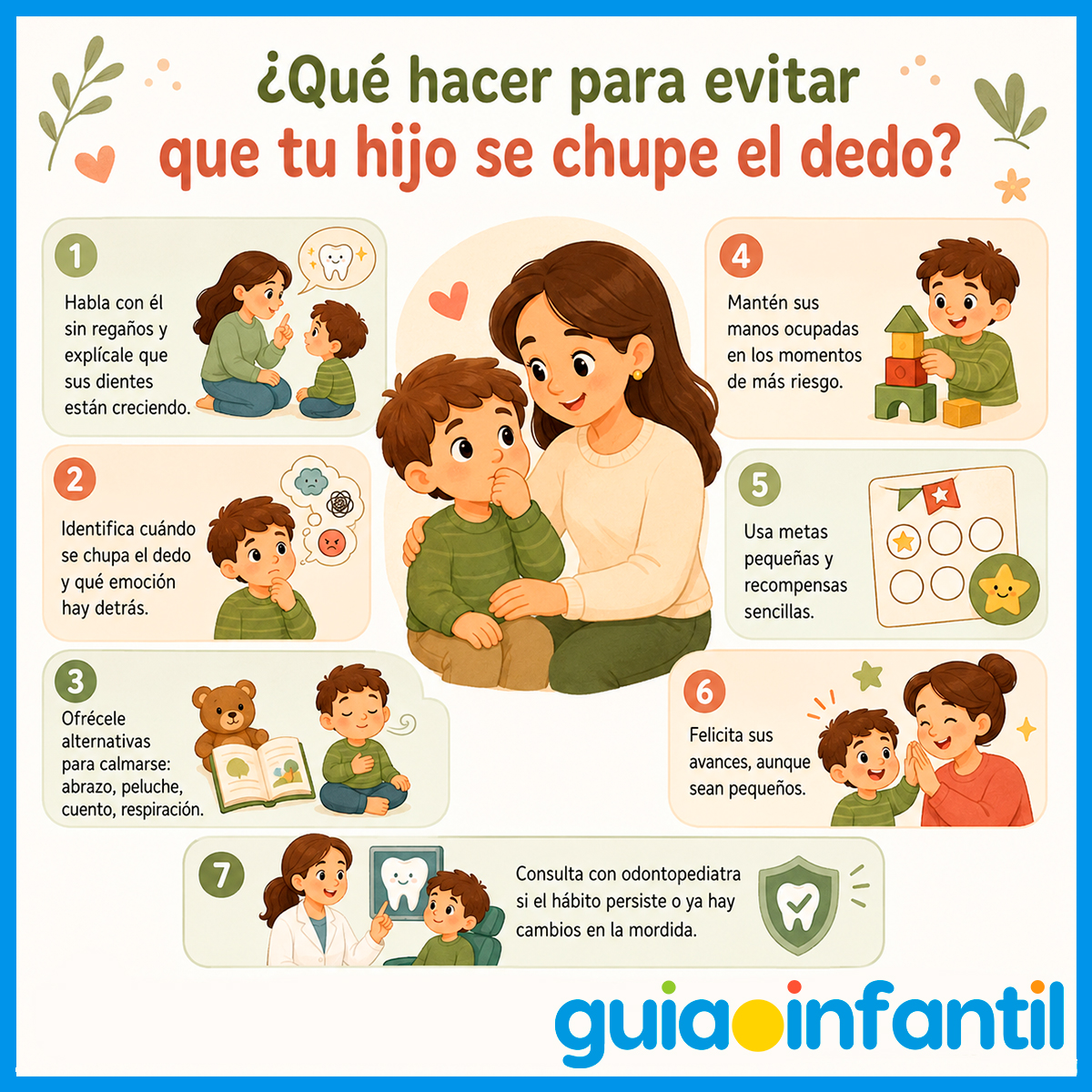 Cómo evitar que el niño se chupe el dedo