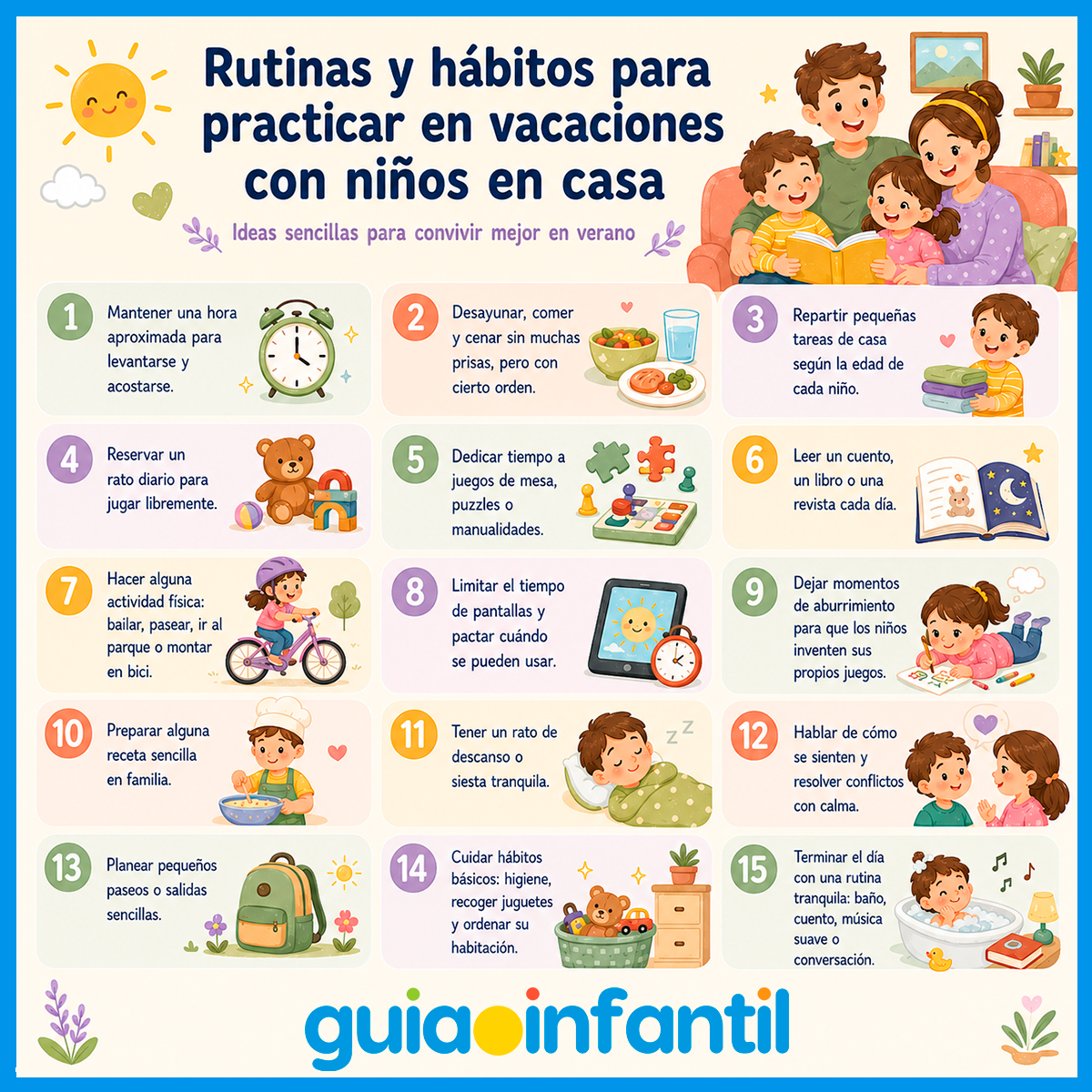 Rutinas de vacaciones con niños