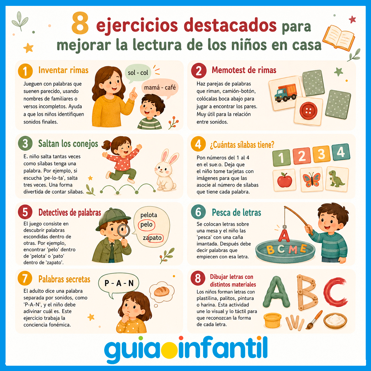 Ejercicios de lectura para los niños en casa