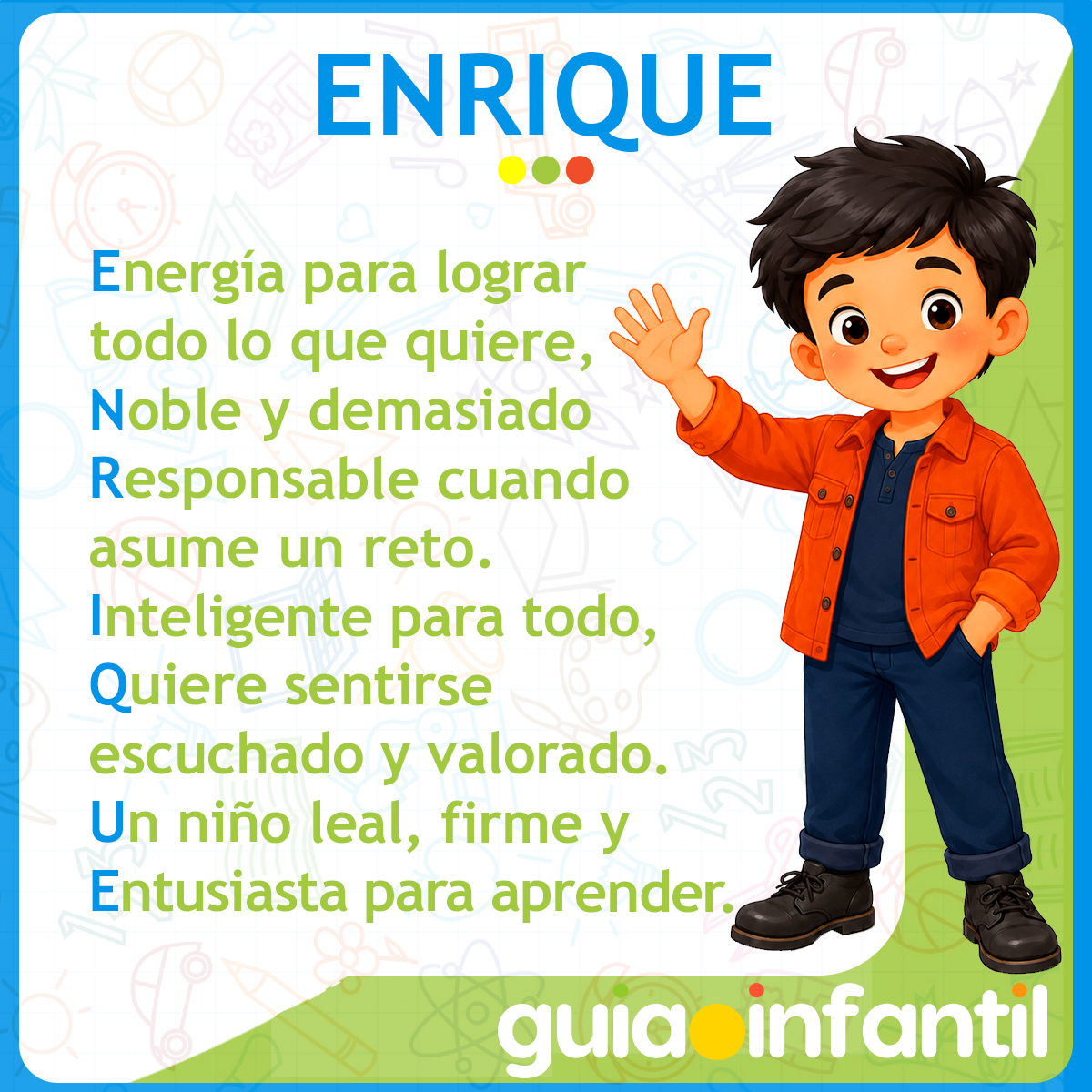 Acróstico del nombre Enrique para niños