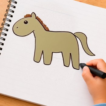 Cómo hacer el dibujo de un caballo en 4 fáciles pasos para niños