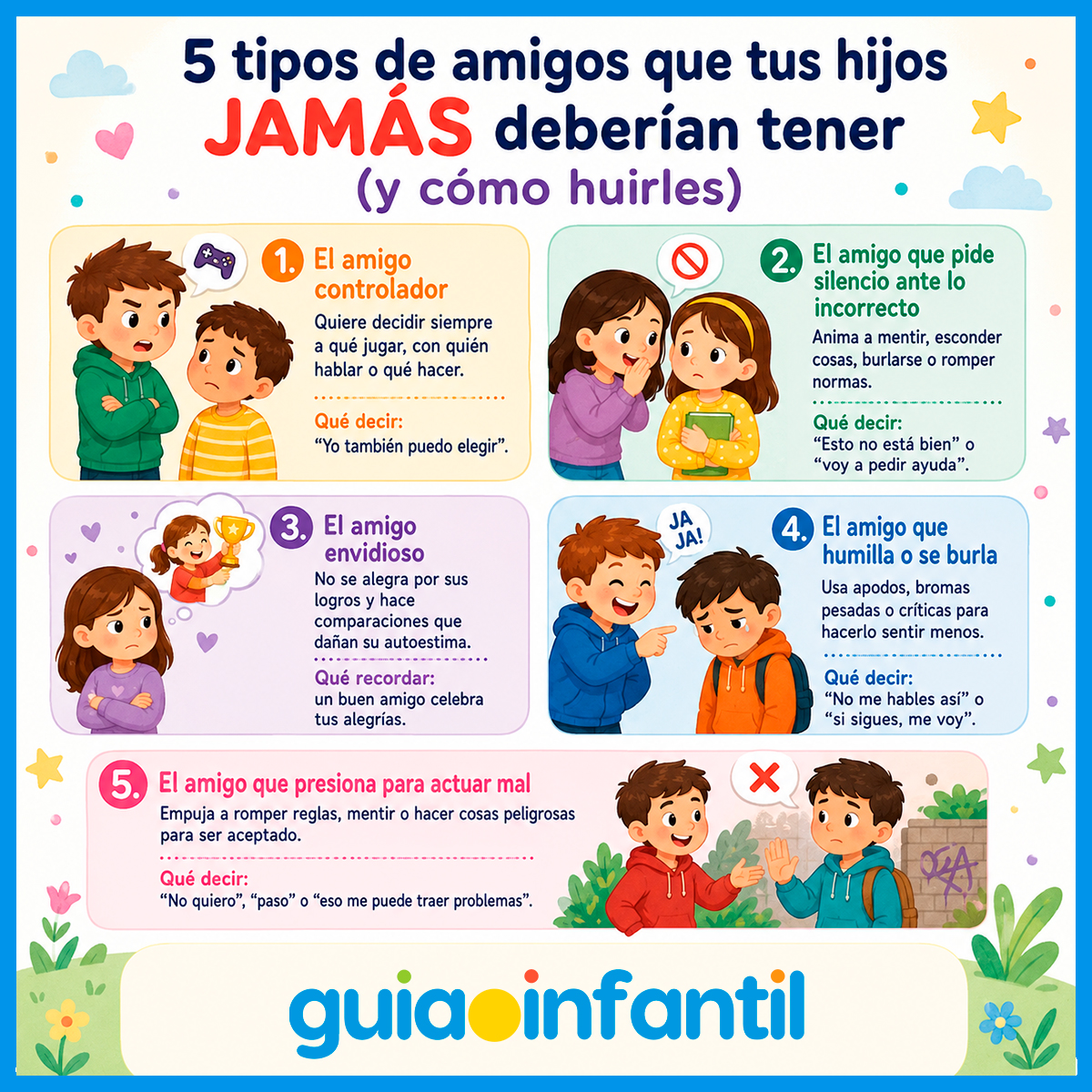 Tipos de amigos de los niños