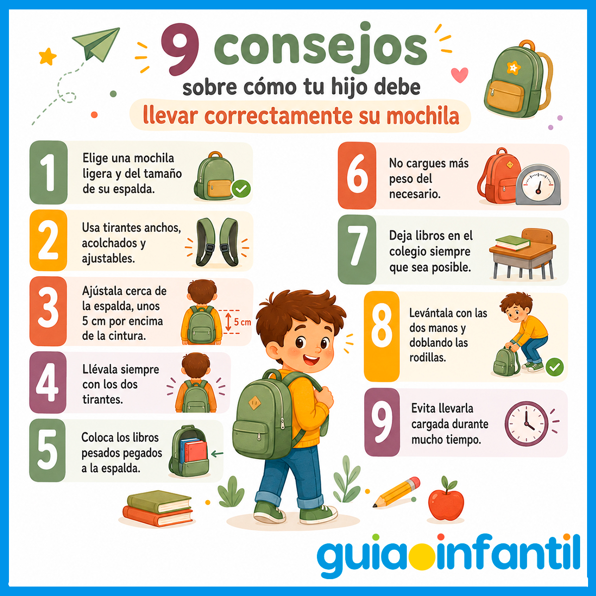 Consejos para llevar correctamente la mochila
