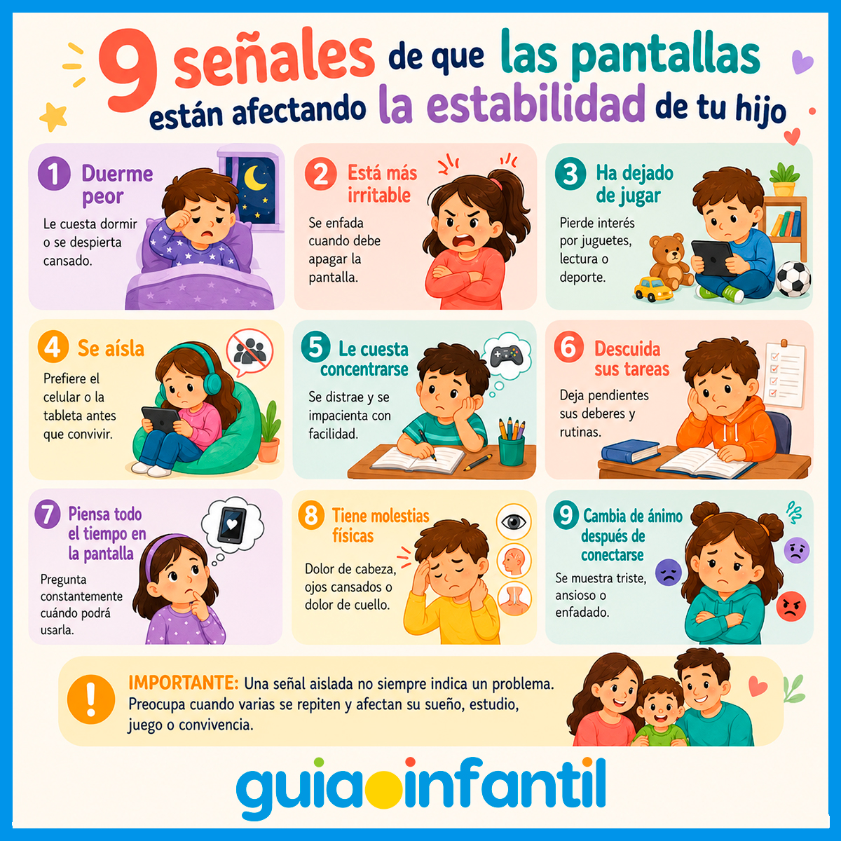 Señales de que las pantallas afectan a los hijos