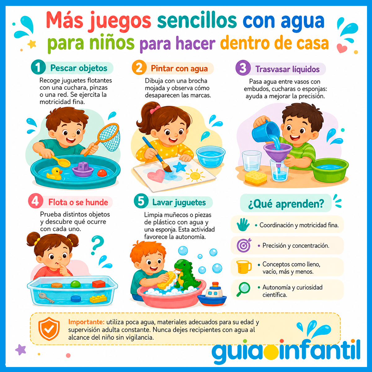 Más juegos sencillos con agua en casa